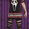 Ghost Face Dress Costume for Adults Halloween Lace-Up V-Neck Iconic Mask Print
